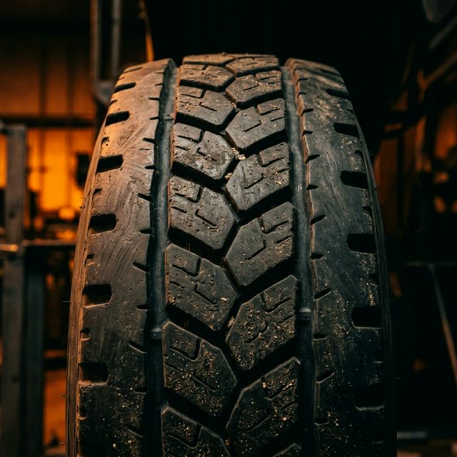 Close-up of commercial truck tyre tread pattern for hot and cold retreading service by Capital Tyres Pune